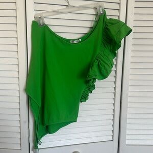 Off the shoulder Zara green bodysuit